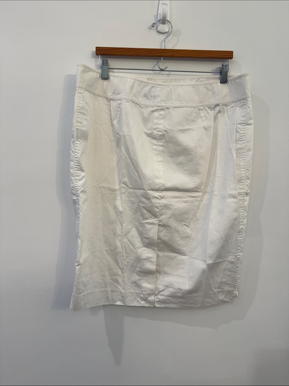 Ralph Lauren White Cotton-Blend Pencil Skirt